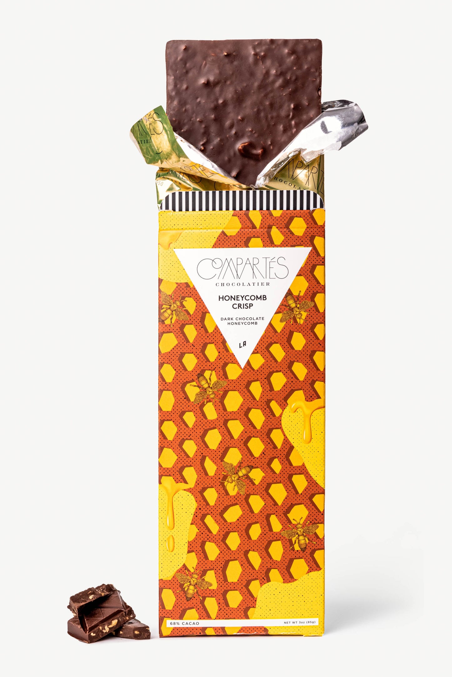 Honeycomb Crisp Gourmet Dark Chocolate Bar - Compartes