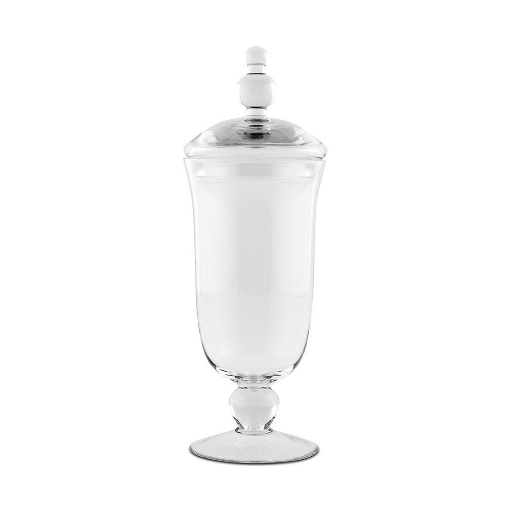 Large Glass Apothecary Candy Jar – Footed Vase with Lid