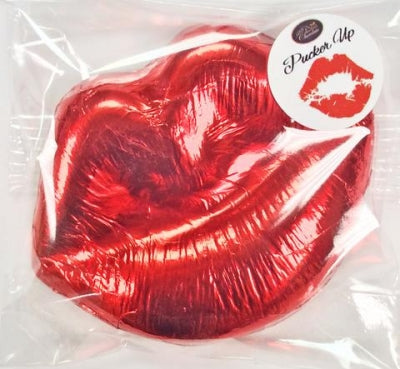 Milk Chocolate Red Foil Lips - Pucker Up!